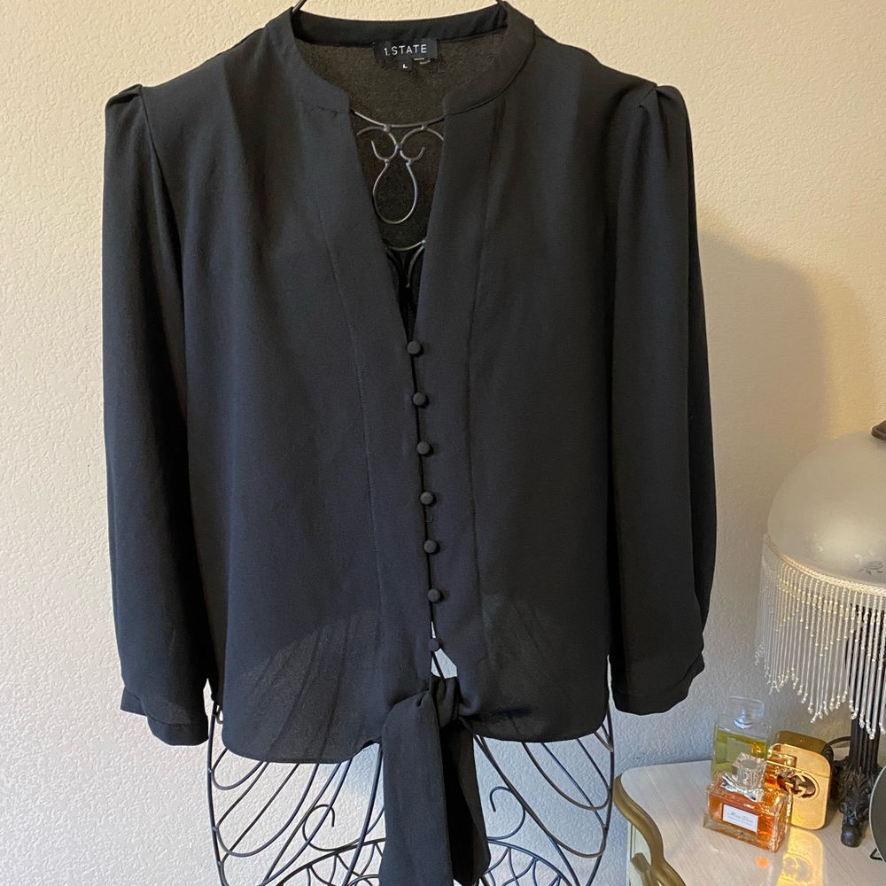 Black button up blouse